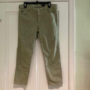 AG women light sage green the prima crop soft cigarette crop jeans sz31 NWT $178